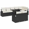 vidaXL Gar&eth;s&oacute;fa sett me&eth; geymslu 9 pcs Svartur og krem p&oacute;l&yacute;rattan