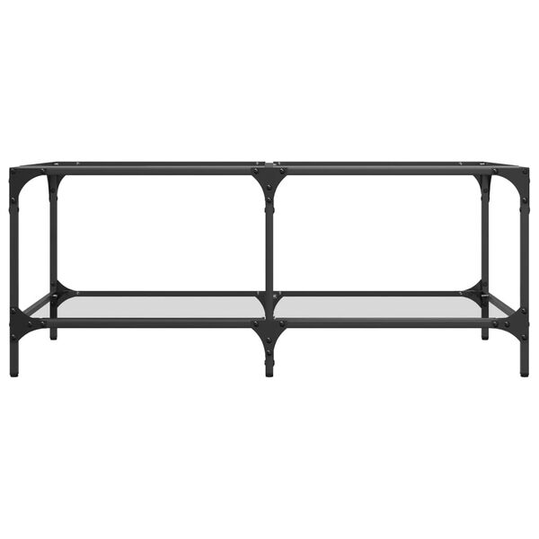 vidaXL S&oacute;fabor&eth; me&eth; Gl&aelig;rri Glerpl&ouml;tu 98,5x50x40 cm St&aacute;l