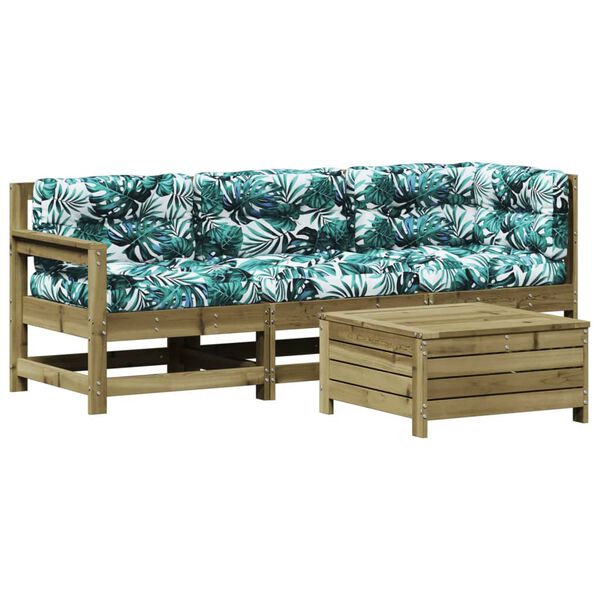 vidaXL 4 Parta Gar&eth;s&oacute;fasett me&eth; Sessum Gagnvarin Fura