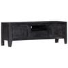 247985 vidaXL TV Cabinet Black 118x30x40 cm Solid Mango Wood