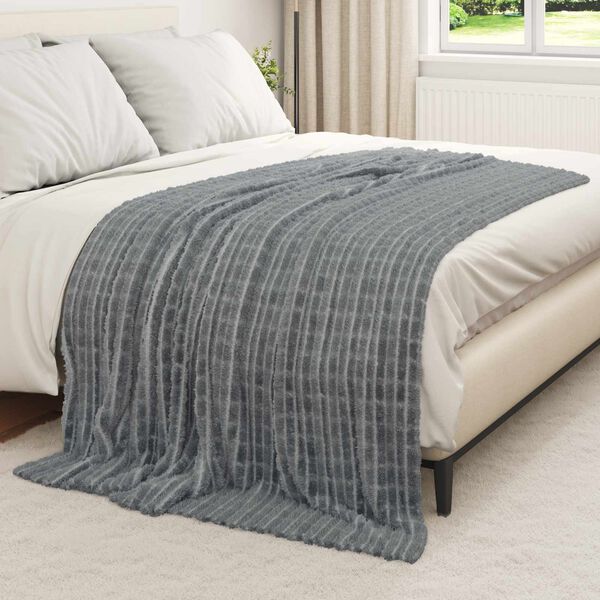 vidaXL &THORN;eppi 6 pcs D&ouml;kk gr&aacute; 200 x 150 cm Fl&iacute;s