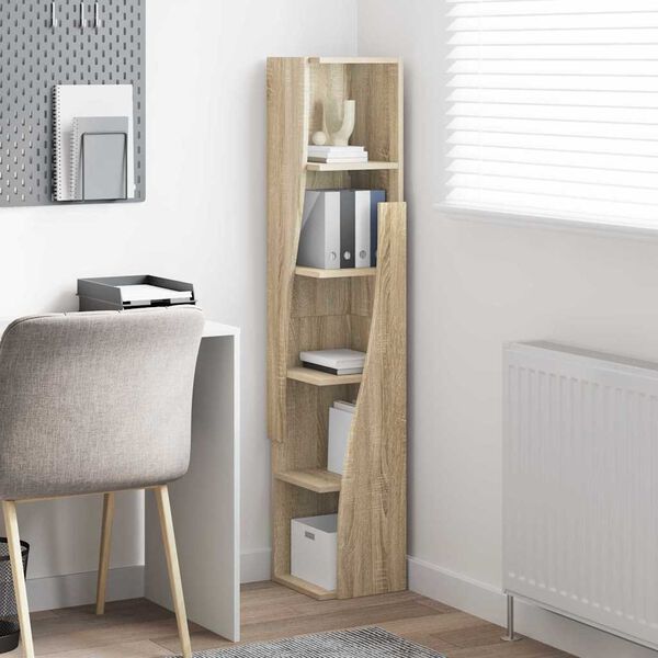 vidaXL Hornsk&aacute;pur Sonoma Eik 27,5x27x140cm Samsettur vi&eth;ur