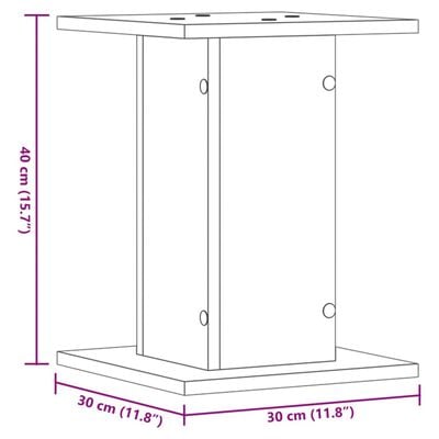 vidaXL Hátalarastandar 2 stk Gamall Viður 30x30x40 cm Samsettur Viður