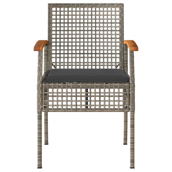 vidaXL 3 Hluta B&iacute;str&oacute;sett me&eth; Sessum Gr&aacute;tt P&oacute;l&yacute;rattan Akas&iacute;uvi&eth;ur