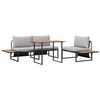 vidaXL Gar&eth;ur bor&eth;sett 3 pcs Lj&oacute;sgr&aacute;r St&aacute;l