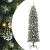 vidaXL Gervi mj&oacute; j&oacute;latr&eacute; me&eth; 300 LED me&eth; standi Gr&aelig;nn og hv&iacute;tur 210 cm