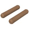vidaXL Tr&eacute;kambur 2 pcs Br&uacute;nn &Oslash; 8 x 35 mm Gegnheill vi&eth;ur