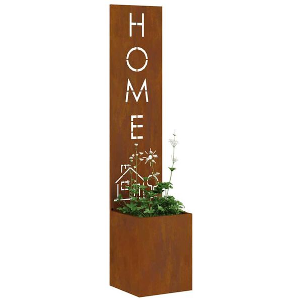 vidaXL Garðs búnað skjár Útskurður Rusty 32 x 140 cm Veðrað stál