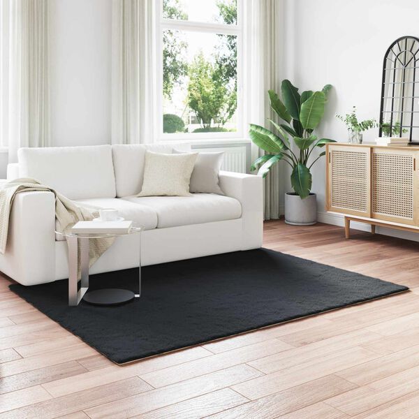 vidaXL Gervikaninufellsd&uacute;kur Olite Svartur 120 x 170 cm P&oacute;l&yacute;ester