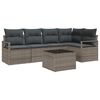 vidaXL Gar&eth;s&oacute;fa sett me&eth; p&uacute;&eth;i me&eth; geymslu 6 pcs Lj&oacute;sgr&aacute;r p&oacute;l&yacute;rattan