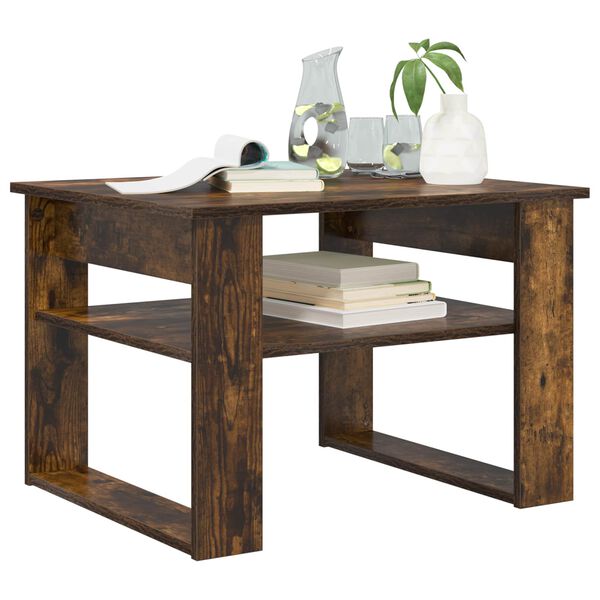 vidaXL S&oacute;fabor&eth; me&eth; geymslu Rau&eth;-eik 64 x 54 x 44 cm Samsettur vi&eth;ur