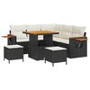 vidaXL Gar&eth;s&oacute;fa sett 8 pcs Svartur p&oacute;l&yacute;rattan