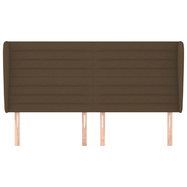 vidaXL H&ouml;f&eth;agafl me&eth; Eyrum 203x23x118/128 cm D&ouml;kkbr&uacute;nn Efni