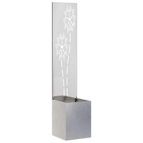 vidaXL Gar&eth;s b&uacute;na&eth; skj&aacute;r Bl&oacute;m Silfur 32 x 150 cm stainless steel