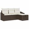 vidaXL S&oacute;fasett me&eth; p&uacute;&eth;i me&eth; geymslu 4 pcs Br&uacute;nn p&oacute;l&yacute;rattan