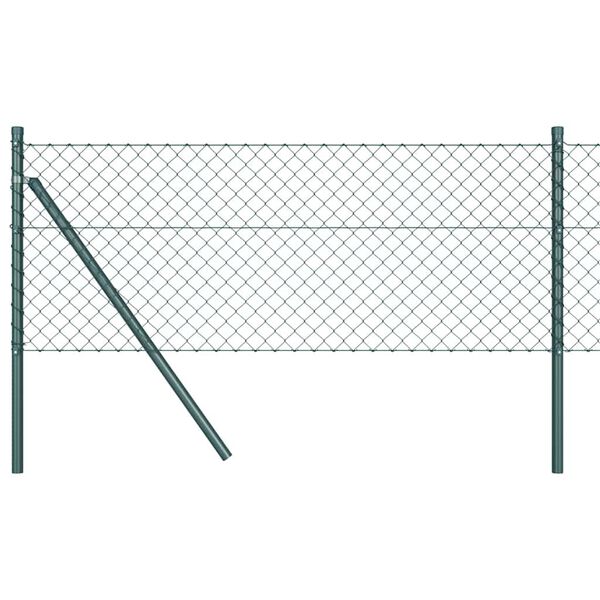 vidaXL Gir&eth;ingarp&oacute;stur Gr&aelig;nn 25 x 0,6 m (40 x 40 mm net) St&aacute;l og PVC