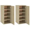 vidaXL Skóskápar 2 stk. Sonoma Eik 32x35x70 cm Samsettur Viður
