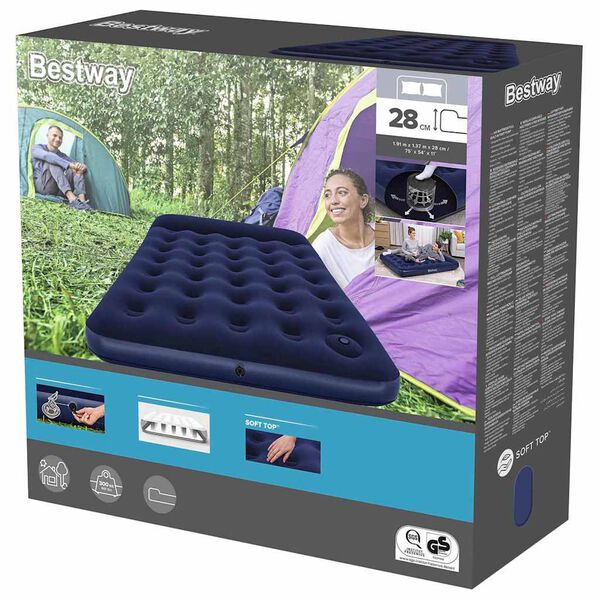 Best Way Loftmadrass Bl&aacute;r 191 x 137 x 28 cm PVC