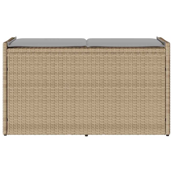 vidaXL &Uacute;tigeymslubekkur me&eth; p&uacute;&eth;i Beige 100 cm P&oacute;l&yacute;rattan