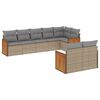 vidaXL 8 Hluta Gar&eth;s&oacute;fasett me&eth; Sessum Drappa&eth; P&oacute;l&yacute;rattan