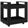 vidaXL Skrifbor&eth;svagn Svartur Eik 60 x 45 x 60 cm Samsettur vi&eth;ur