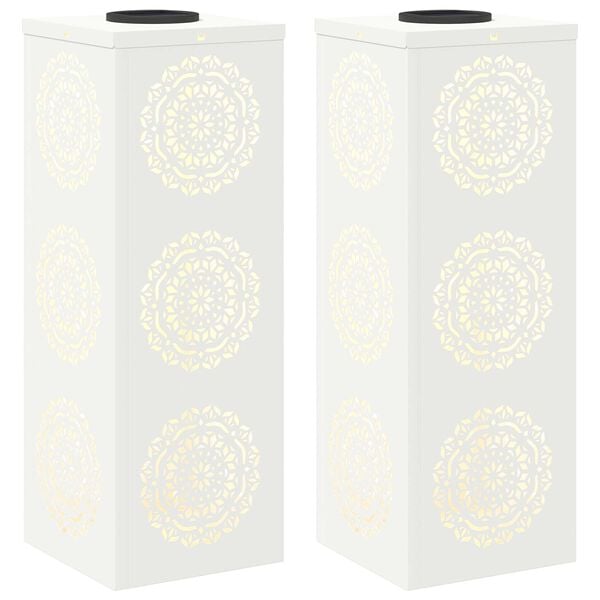 vidaXL S&oacute;lar LED st&iacute;gslj&oacute;s 2 pcs Hv&iacute;tt Kaldvalsa&eth;ur st&aacute;lar