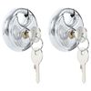 vidaXL Diskul&aacute;sar me&eth; lykklum 2 pcs Silfur 7 x 2.4 x 7 cm