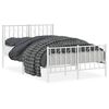 vidaXL R&uacute;mgrind &uacute;r M&aacute;lmi me&eth; H&ouml;f&eth;agafli og F&oacute;tagafli&nbsp;Hv&iacute;t 120x200 cm