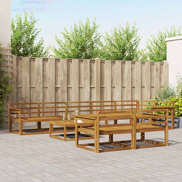 vidaXL &Uacute;ti s&oacute;fasett 9 pcs N&aacute;tt&uacute;rulegur Hrein akas&iacute;utr&eacute;