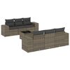 vidaXL 7-Hluta Gar&eth;s&oacute;fasett me&eth; Sessum Gr&aacute;tt P&oacute;l&yacute;rattan