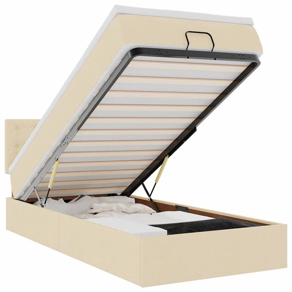 vidaXL Ottoman r&uacute;m me&eth; d&yacute;nukremi 100x200 cm Efni