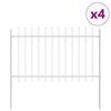 vidaXL Gar&eth;hefti 4 pcs Hv&iacute;tt 6,8 x 0,8 m Duftlita&eth;ur st&aacute;l