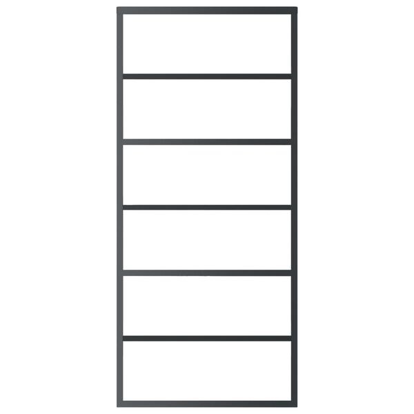 vidaXL Rennihurð með vélbúnaðarsetti ESG gler og ál 90x205 cm