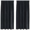 vidaXL Myrkratj&ouml;ld 2 pcs Svartur 140 x 175 cm Flauel