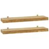 vidaXL Vegghillur 2 stk. 60x15x4 cm Gegnheill Tekkvi&eth;ur