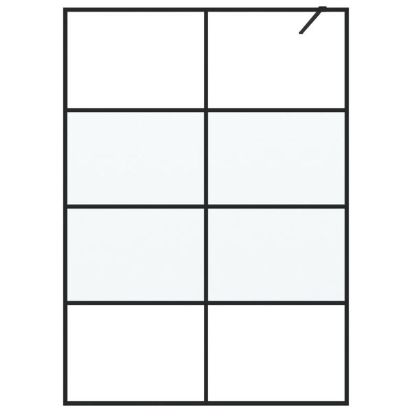 vidaXL Opinn Sturtuveggur Svartur 140x195 cm H&aacute;lfmatt Hert Gler