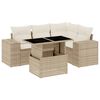 vidaXL 5 Hluta Gar&eth;s&oacute;fasett me&eth; Sessum Drapplita&eth; P&oacute;l&yacute;rattan