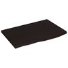 vidaXL Vegghilla D&ouml;kkbr&uacute;n 60x40x2 cm Me&eth;h&ouml;ndlu&eth; Gegnheil Eik
