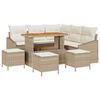 vidaXL Gar&eth;s&oacute;fa sett me&eth; p&uacute;&eth;i 9 pcs Drapplita&eth;ur Poly rattan