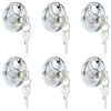 vidaXL Diskul&aacute;sar me&eth; lykklum 6 pcs Silfur 7 x 2.4 x 7 cm