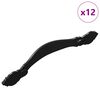 vidaXL Handfang 12 pcs Svartur 143 x 19,2 x 20 mm Sinkblenda