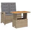 vidaXL 2 Parta Gar&eth;bor&eth;stofusett me&eth; Sessum Drappa&eth; P&oacute;l&yacute;rattan