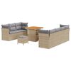vidaXL Gar&eth;s&oacute;fa sett me&eth; p&uacute;&eth;i me&eth; geymslu 10 pcs drappa&eth;ur og lj&oacute;sgr&aacute;r