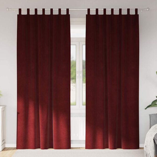 vidaXL Myrkratjöld 2 pcs Vínrauður 140 x 245 cm Flauel
