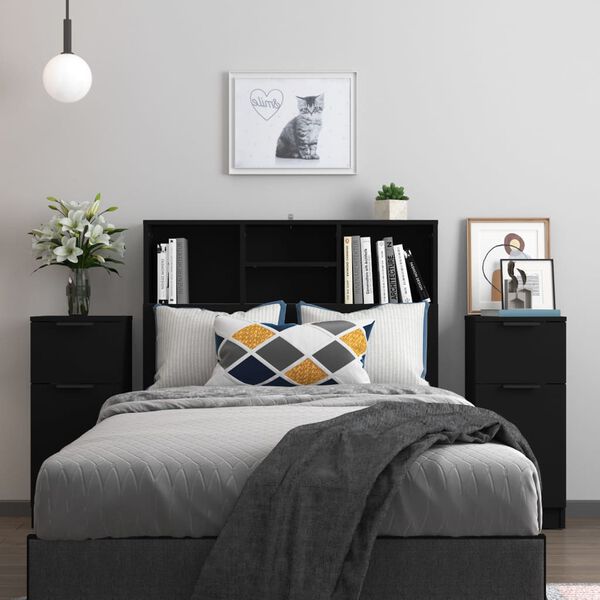 vidaXL Skenkir 2 stk. Svartur 30x30x70 cm Samsettur Vi&eth;ur