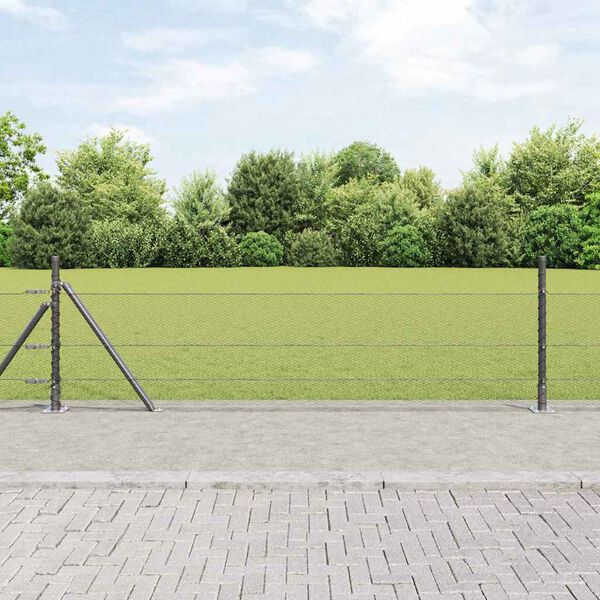 vidaXL Gir&eth;ingarp&oacute;stur Gr&aacute;r 100 x 0,5 m (13 mm net) St&aacute;l og PVC