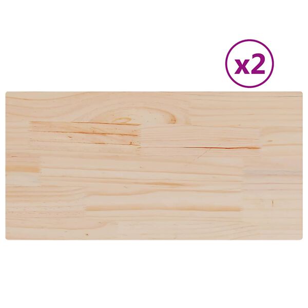 vidaXL Bor&eth;plata 2 stk. 90x45x1,7 cm R&eacute;tthyrnd Gegnheil Fura