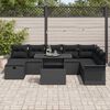 vidaXL Gar&eth;s&oacute;fa sett me&eth; p&uacute;&eth;i me&eth; geymslu 9 pcs Svartur Poly rattan
