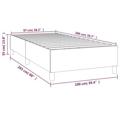 vidaXL Rúmgrind Dökkgrá 100x200 cm Efni