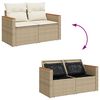 vidaXL Gar&eth;s&oacute;fa sett me&eth; p&uacute;&eth;i 10 pcs Beige og krem p&oacute;l&yacute;rattan